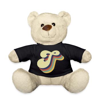 Retro-Buchstabe T - Teddy - Schwarz - Vorne