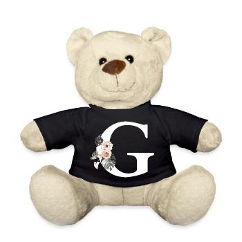 Lettre g floral tropical - Nounours - noir - Devant