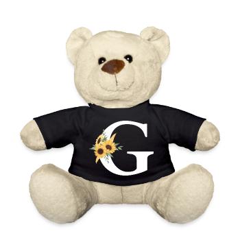 Lettre g floral tournesol - Nounours - noir - Devant