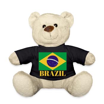 Vintage It's in My DNA Brazil Flag BRAZIL BRASIL - Teddy Bear - black - Front