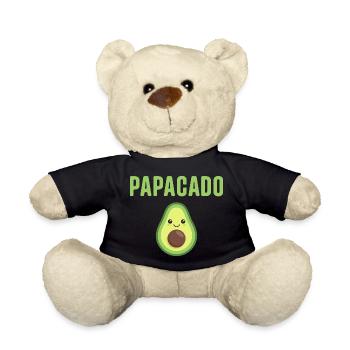 Papacado Funny Avocado Dad Father's Day Dad - Teddy - Schwarz - Vorne