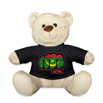 Mauritania flag fist used - Teddy Bear - black - Front