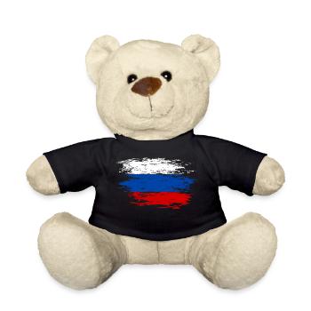Russia flag used - Teddy Bear - black - Front