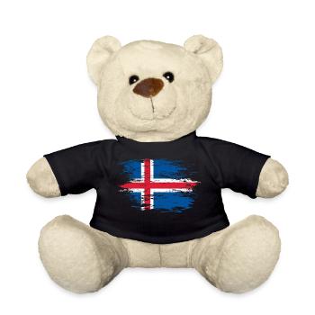 Iceland flag used - Teddy Bear - black - Front
