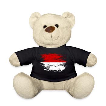 Indonesia flag used - Teddy Bear - black - Front