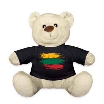 Lithuania flag used - Teddy Bear - black - Front
