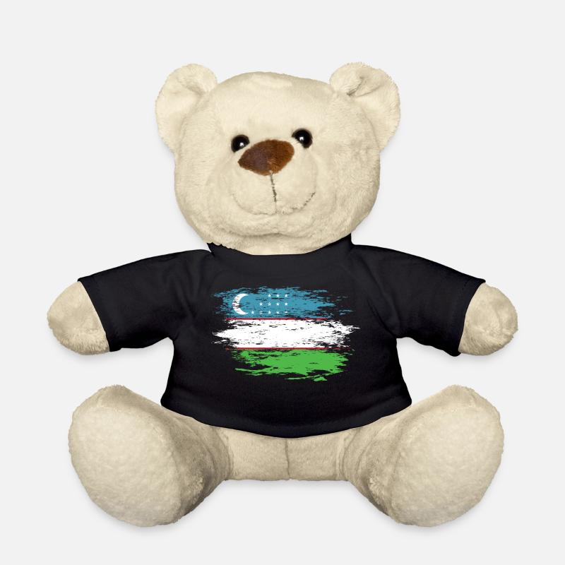 Drapeau de l’Ouzbékistan utilisé - Nounours - noir