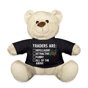 Trading Crypto Stock Market Investor Day Trader - Teddy Bear - black - Front