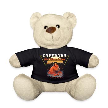 Capybara Retro Vintage 80s Vaporwave Aesthetic - Teddy Bear - black - Front