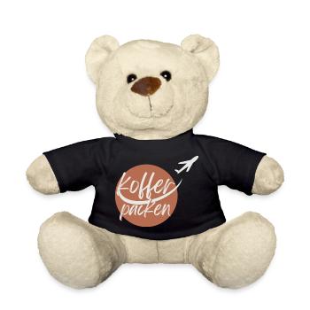 Wanderlust - Pack your suitcase - Travel - Airplane - Teddy Bear - black - Front