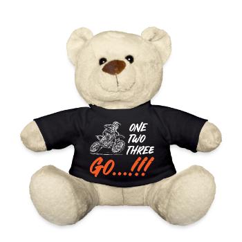 One Two Three Go Motocross - Teddy Bear - black - Front