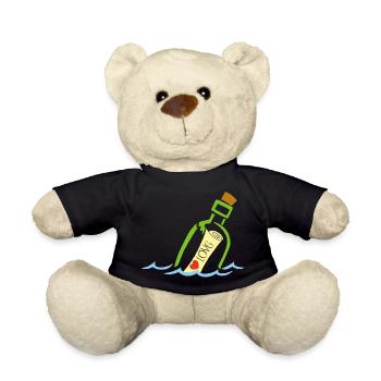 A bottle in the sea - Teddy Bear - black - Front