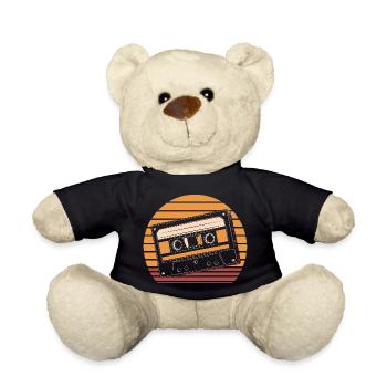 VINTAGE-KASSETTE. RETRO T-SHIRTS - Teddy - Schwarz - Vorne