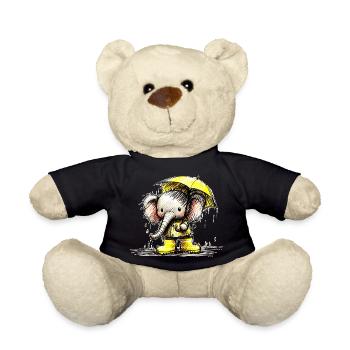 Elefant im Regen - Teddy - Schwarz - Vorne
