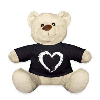 Symbole de coeur Amour Cadeau de la Saint-Valentin - Nounours - noir - Devant