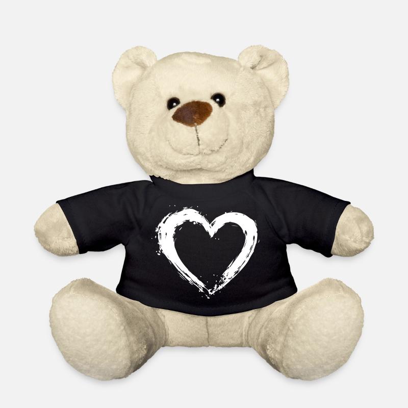 Symbole de coeur Amour Cadeau de la Saint-Valentin - Nounours - noir