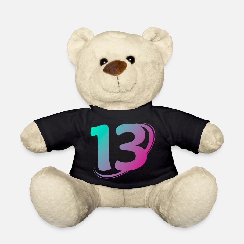 Numéro 13 multicolore - Nounours - noir