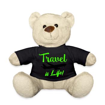 travel is life - Teddy Bear - black - Front