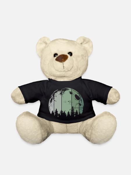 Mond Wald Baum retro vintage Symbol Logo - Teddy - Schwarz