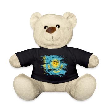 Kazakhstan flag used - Teddy Bear - black - Front