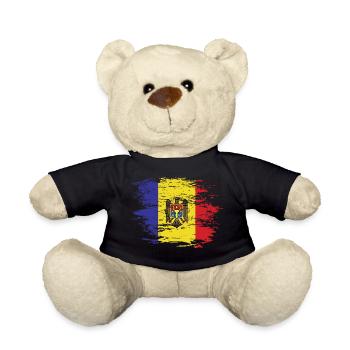Moldova flag used - Teddy Bear - black - Front