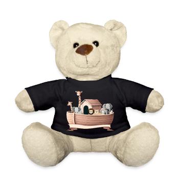 Niedliche Tierillustration – Arche Noah mit Tieren - Teddy - Schwarz - Vorne