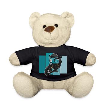 Bobber // Custom // Motorcycle - Teddy Bear - black - Front