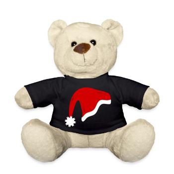 Red Christmas Hat - Teddy Bear - black - Front