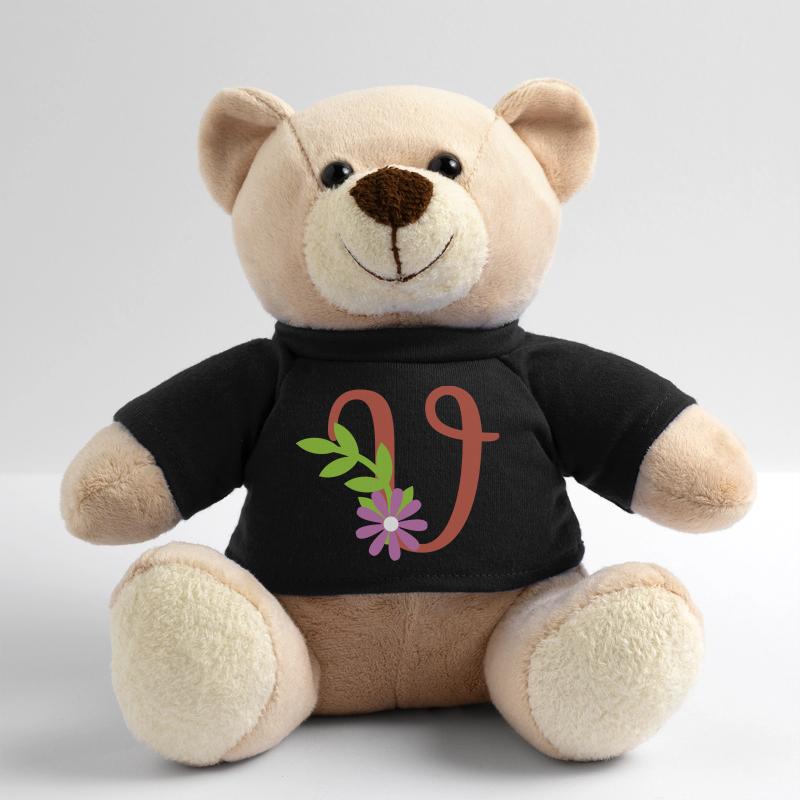 Eleganter Buchstabe 'V' mit Blumen Teddy