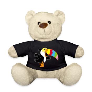 Vogel und mehrfarbiger Schnabel - Teddy - Schwarz - Vorne
