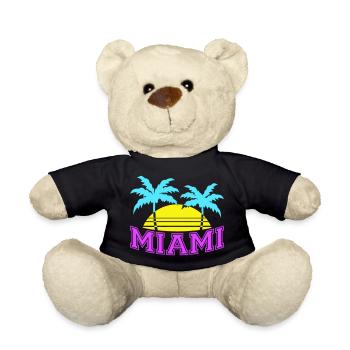 Miami États-Unis Palm Trees Beach Sun America Floride Logo - Nounours - noir - Devant