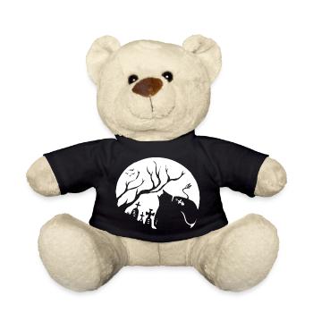 Nocturnal Animal Silhouette - Teddy Bear - black - Front