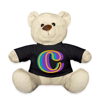 Letter c multicoloured - original gift idea - Teddy Bear - black - Front