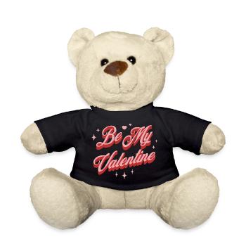 Valentine's Day – Heart Motif with Lettering Gift - Teddy Bear - black - Front