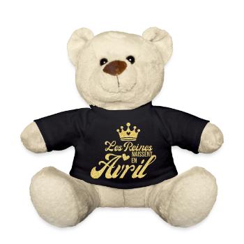 Königinnen werden im April geboren goldener Glitzer - Teddy - Schwarz - Vorne