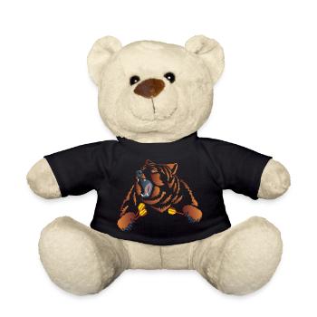 Angry brown bear with darts - Teddy Bear - black - Front