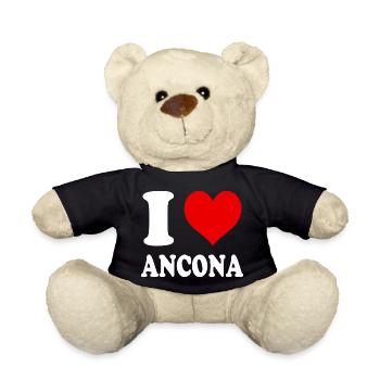 Ich liebe Ancona Italien Lustiges Witziges Herz - Teddy - Schwarz - Vorne
