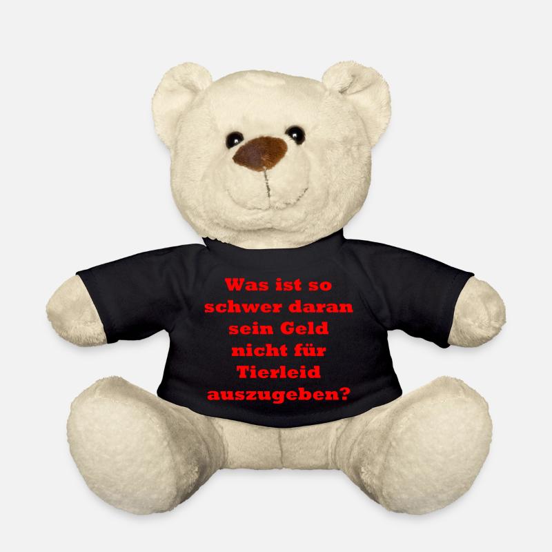 veganer Spruch - Teddy - Schwarz
