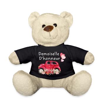 Bridesmaid Car Bride Floral - Teddy Bear - black - Front