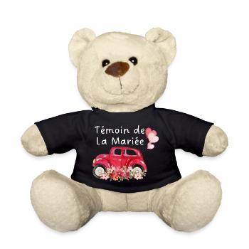 Bride's Witness Car Floral Bride - Teddy Bear - black - Front