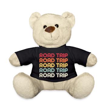 Road Trip 2025 Tees Vintage Family Matching Trip - Teddy Bear - black - Front