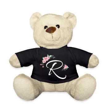 Buchstabe r Blumen - Teddy - Schwarz - Vorne