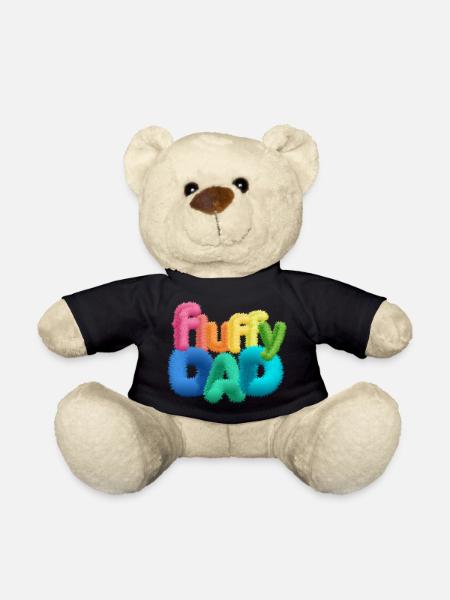 Fluffy Dad – Colorful, Fluffy Typography - Teddy Bear - black