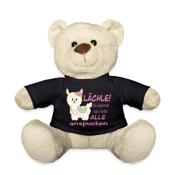 Lama Lächle! lustiger Spruch - Teddy - Schwarz - Vorne
