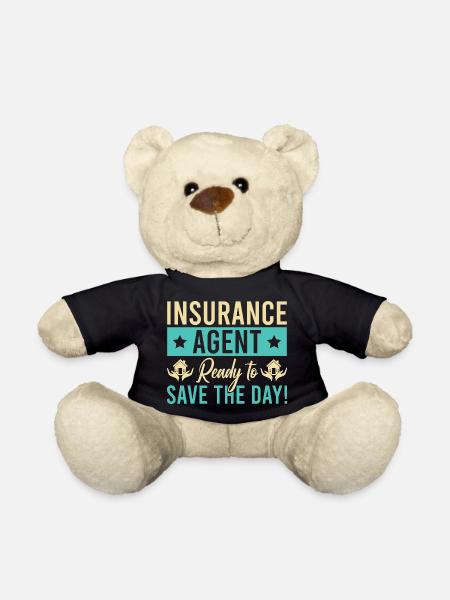 Insurance Agent Save The Day Funny Insurance - Teddy - Schwarz