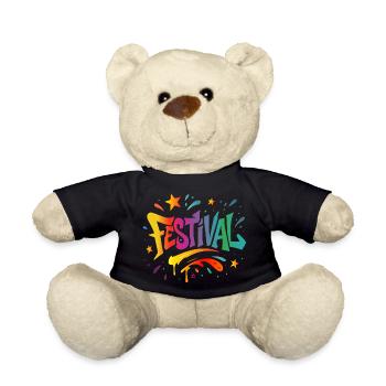 Festival – Colourful energy in graffiti style - Teddy Bear - black - Front