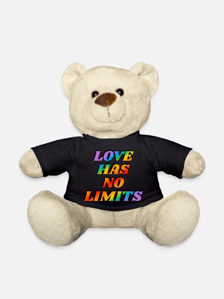 Liebe hat keine Grenzen LGBT Gay Pride Regenbogentext - Teddy - Schwarz