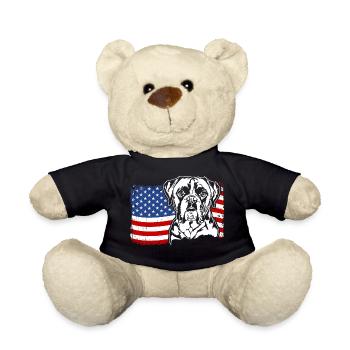 Boxer US Amérique Drapeau Chiens Chien Wilsigns - Nounours - noir - Devant