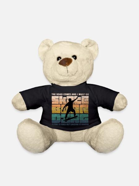 Skateboard Skaten Skate-Fan70er Retro Skater - Teddy - Schwarz