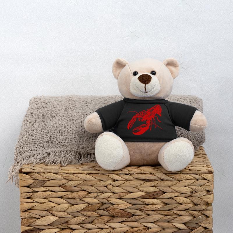 Bold Red Lobster Graphic Design Teddy Bear